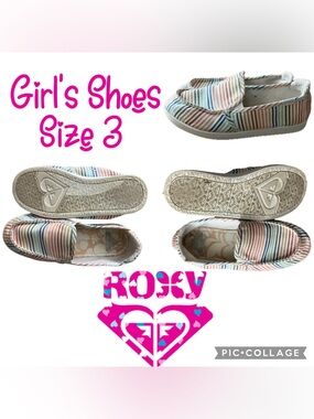 Girls Shoes Roxy Minnow Slip On Sneaker Shoe Girls Sneaker Size 3
